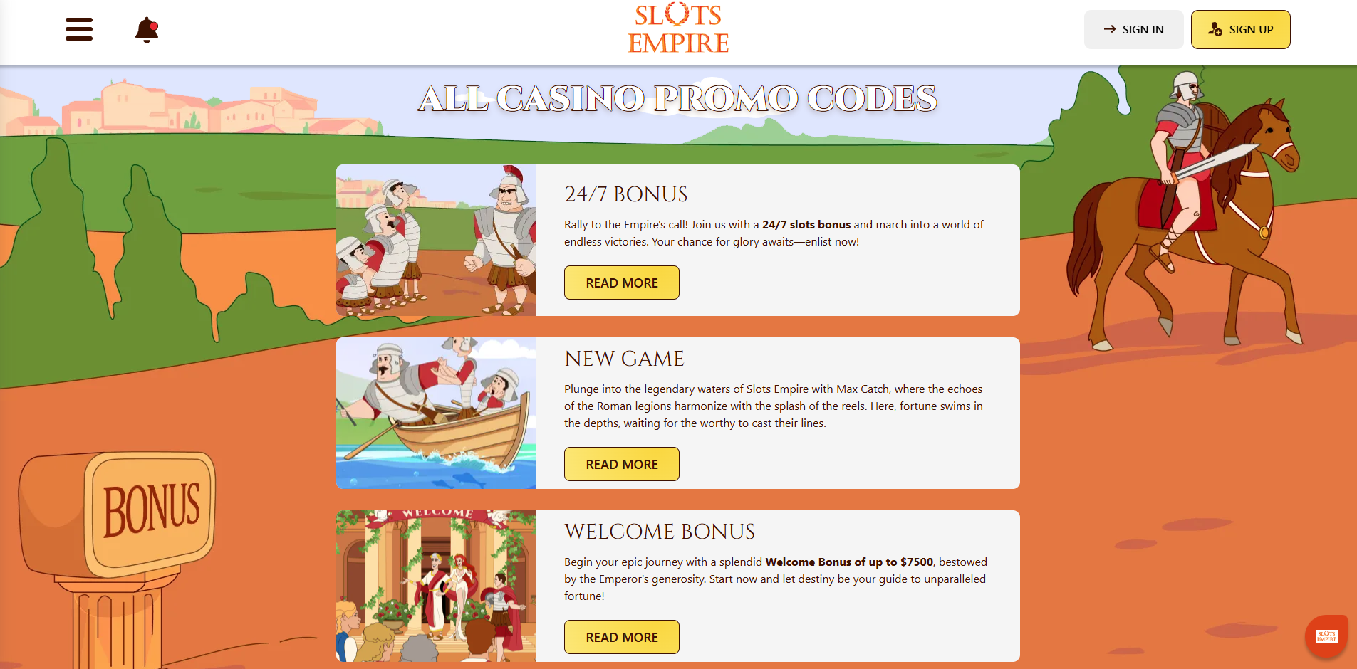 Bonuses and Promotions at Slots Empire